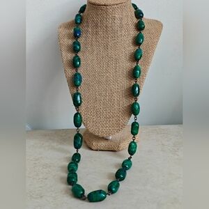 Stunning Bohemian Genuine Azurite Necklace